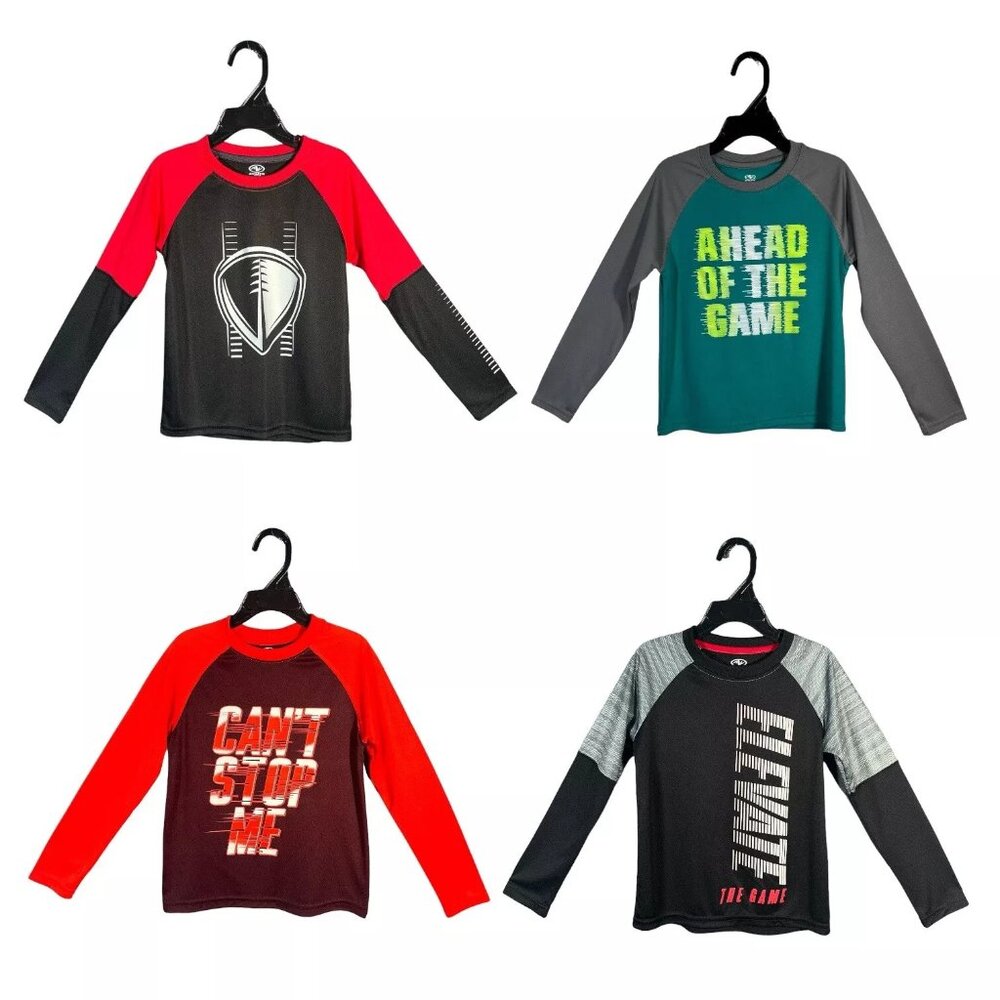 Athletic Works Boys Long Sleeve Graphic Pullover Siz 4-5 Moisture Wicking Fabric